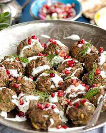 persian-venisonmeatballsyogurtpomegranate