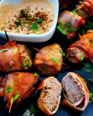airfryer-baconwrappedsteakbites