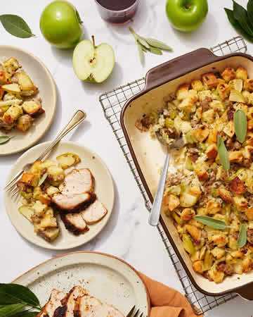 breadstuffingsausageapples