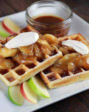pumpkinapplewafflescaramelpecansauce