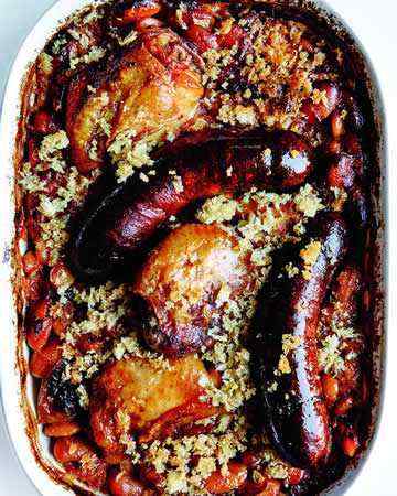 confitchickenthighandouillesausagecassoulet