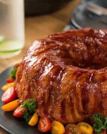 baconwrappedmeatloafketchupbrownsugarglaze