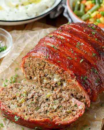 baconwrappedmeatloafketchupchiliglaze