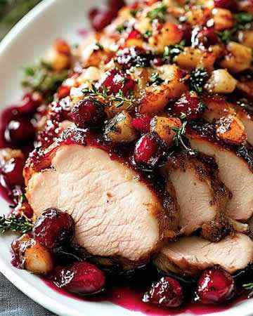 cranberrydijonporkloinappleciderglaze