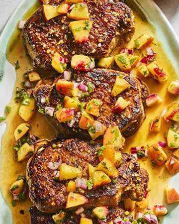 honeyglazedporkchopspeachsalsa