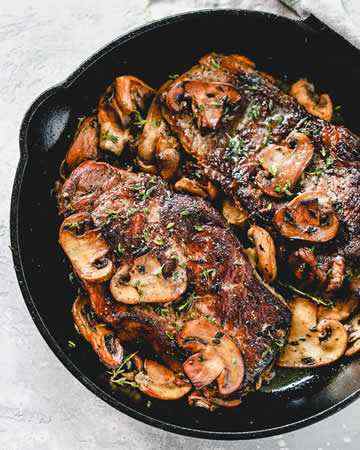 pansearedsteakmushrooms