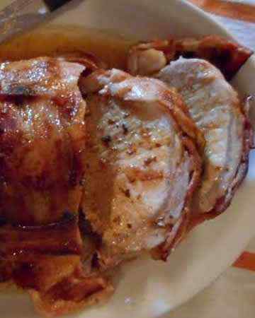 porkloinwrappedbaconbarbequesauce