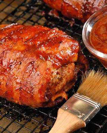 porktenderloinwrappedbaconbarbequesaucegarlic