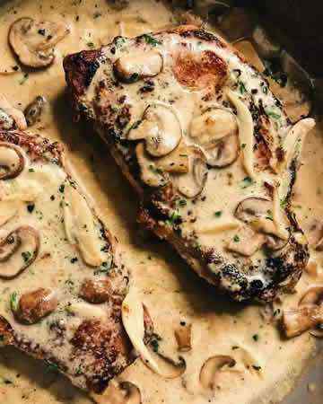 smotheredporkchopscreamygarlicmushroomgravy