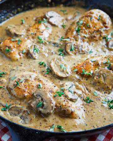chickenmushroomskilletcreamyasiagomustardsauce