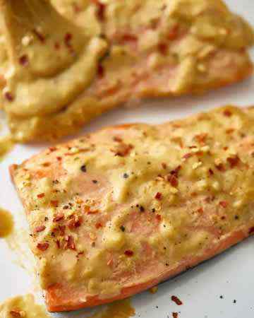 frozensalmonovenmustardmaple