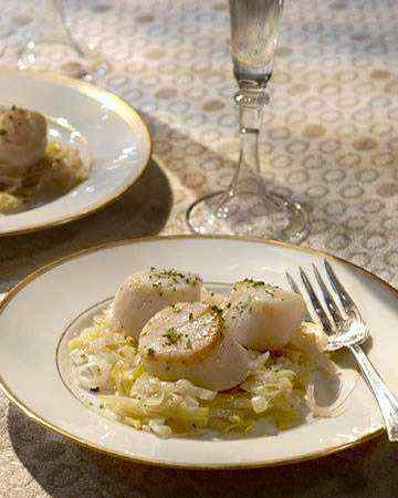scallopsleekschampagnesauce