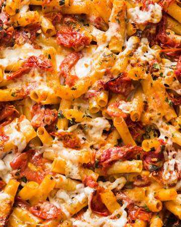 skilletbakedziticharredtomatoes